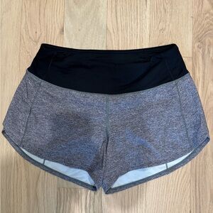 Lululemon gray 2” shorts, size 6 tall